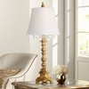 Barnes and Ivy Duval Traditional Table Lamp 34" Tall Gold Candlestick Crystal White Fabric Bell Shade for Bedroom Living Room Bedside Office Family - 2 of 4
