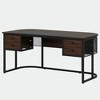 Resenkos Computer Desk, Office Desk, Study Desk,63-Inch Computer Desk Executive Desk with 4 Drawers,Brown - 3 of 4