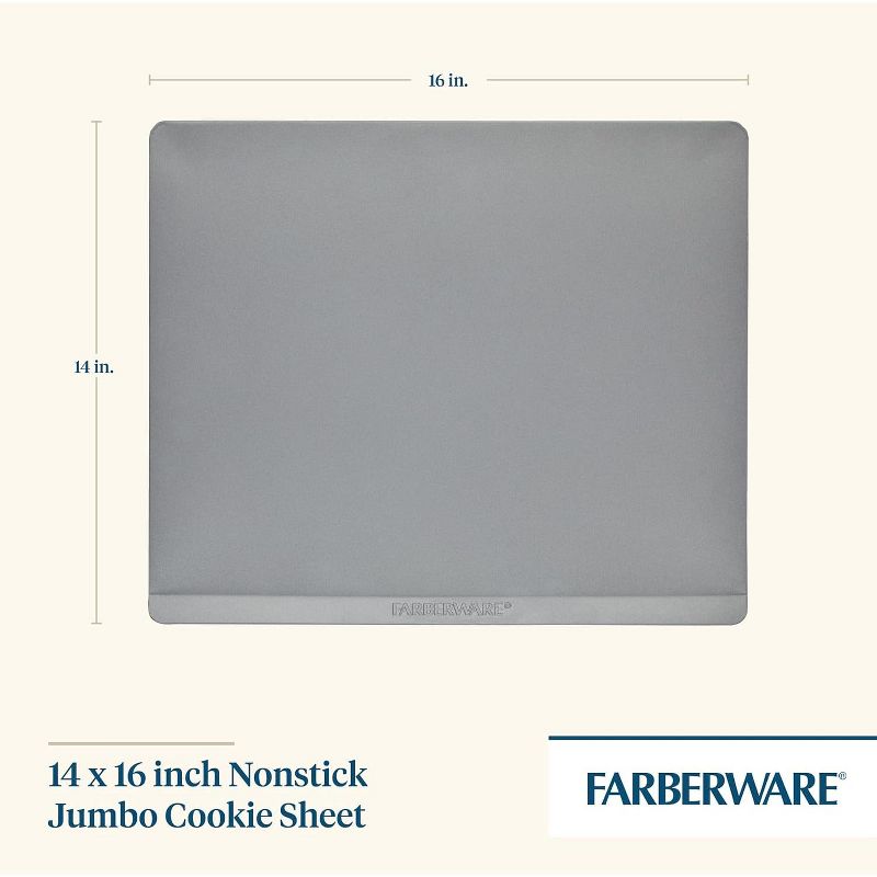 Farberware Insulated Bakeware Nonstick Cookie Baking Sheet, 14" x 16", Light Gray, 2 of 9