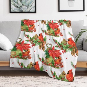 Christmas Bird Christmas Throw Blanket Soft Fleece Christmas Blanket Cozy Flannel Throw for Couch Bed 50x60 inches - 1 of 1