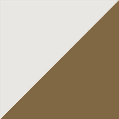 White MDF Single Pedestal Desk with Gold Legs and Drawer