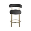 Meridian Furniture,Bordeaux Black Boucle Fabric Stool, Set of 2 - 3 of 4