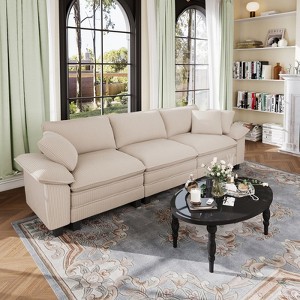 Captiva Designs 123.6" Cloud Modular Sofa, 3-Seater Deep Seat Sectional Couch for Living Room - 1 of 4