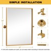 Golden Wrought Iron Swivel Rectangle Mirror - 60x80x2.5cm with Metal Hardware - 3 of 3
