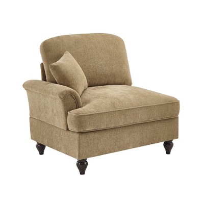 Vynxaria Modern Chenille Sofa Light Coffee, W/1 Pillow, Detachable Ruffle Skirts (2 Styles), Multi-Module (L-Shaped/Chaise)
