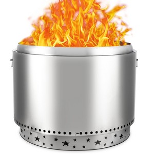 Smokeless Fire Pit with Air Switch, 27" 304 Stainless Steel Wood Burning Fireplaces, Portable Outdoor Bonfire Pit for Camping, Bonfires - 1 of 4