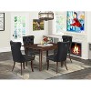 5-Piece Mahogany Finish Solid Wood Top - Rectangular Upholstered Dining Room Set  (Seats 4) - 2 of 4