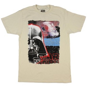 Seven Times Six Star Wars Men's Darth Vader The Empire Strikes Back Graphic Design T-Shirt Off-White - 1 of 2
