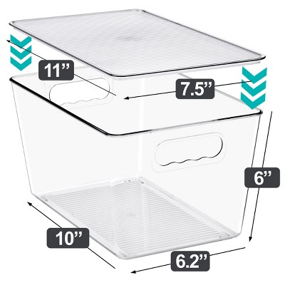 Sorbus 10 Pack Large Clear Stackable Storage Containers with Lids for Kitchen, Pantry,Cabinet Organization — фото 5