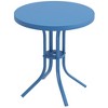 Sonkuki Patio Round Side table, Modern Industrial Style w/Metal Frame - 2 of 4