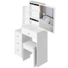 Makeup Vanity Desk With Large Sliding Mirror, Large Storage Makeup Table With Multiple Drawers, Cushioned Stool, Dressing Table For Bedroom - 2 of 4