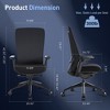 COLAMY Ergonomic Office Desk Chair,High Back Office Chair with Mesh Back and Adjustable Lumbar Support, Grey - 2 of 4