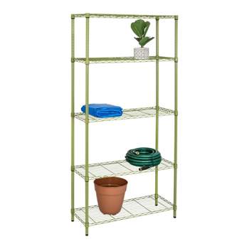 Honey-Can-Do 5 Tier Shelving Unit Olive