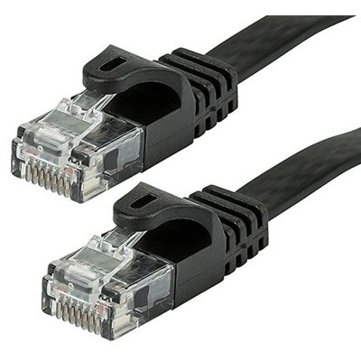 Monoprice Flat Cat6 Ethernet Patch Cable - 5 Feet - Black, Snagless RJ45, Flat, 550MHz, UTP, Pure Bare Copper Wire, 30AWG - Flexboot Series