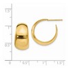 Black Bow Jewelry 8.5-10mm x 19mm (3/4 Inch) 14k Yellow Gold Wide Tapered J-Hoops - 4 of 4