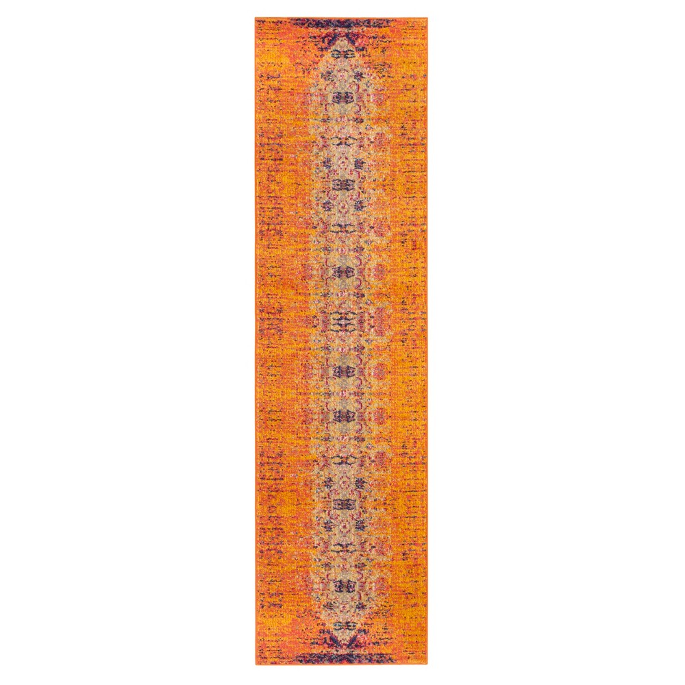 2'2inx14' Runner Orange Medallion Loomed - Safavieh