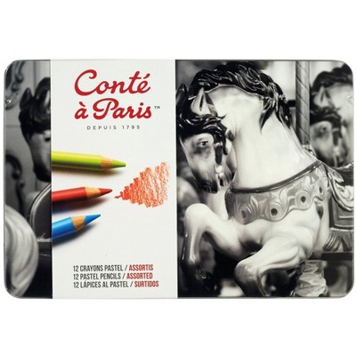 Conte Pastel Pencils, Assorted Colors, Set of 12