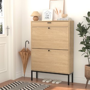 Brafab Flued Shoe Cabinet, Shoe Storage Organizer Cabinet Freestanding Shoe Rack with Adjustable Shelf for Entryway - 1 of 4