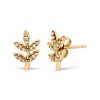 Haus of Brilliance 10K Yellow Gold 1/10 Cttw Diamond Accented Leaf and Branch Stud Earrings - 2 of 4