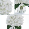 2 Pack Artificial Hydrangea Flowers in Glass Vase with Faux Water, Fake Flower Arrangements for Table Centerpiece Decor - 3 of 4