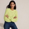 Lands' End Women's Eyelash Fuzzy Pointelle Puff Sleeve Sweater - 4 of 4