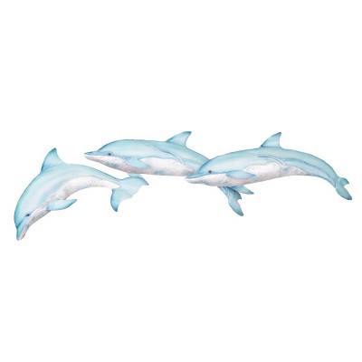 Beachcombers 5.55"H x 2"L x 22"W Dolphin Sculptural Wall Decor