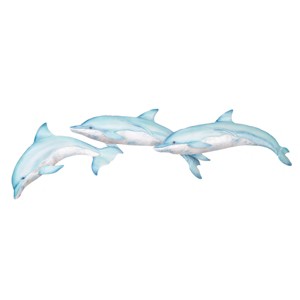 Beachcombers 5.55"H x 2"L x 22"W Dolphin Sculptural Wall Decor - 1 of 3