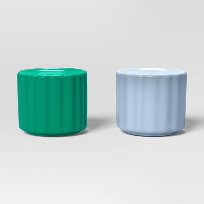 Novelty Salt and Paper Shaker Set Blue/Green Columns - Room Essentials™