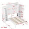 Queen Size Murphy Bed with Cabinets and Bookcase, Wall Bed with Storage Wardrobe and Foldable Platform Frame-Maison Boucle - 4 of 4