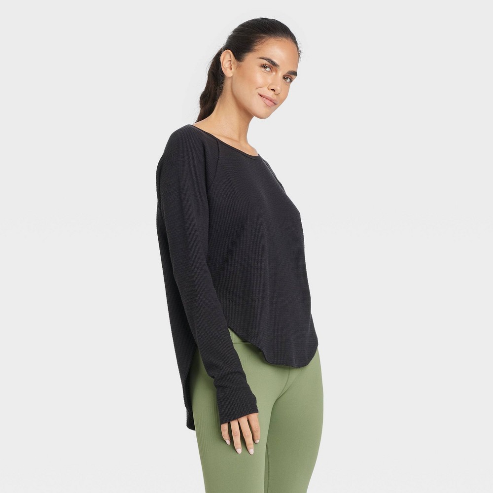 Women Waffle Legging-Friendly Long Sleeve Top