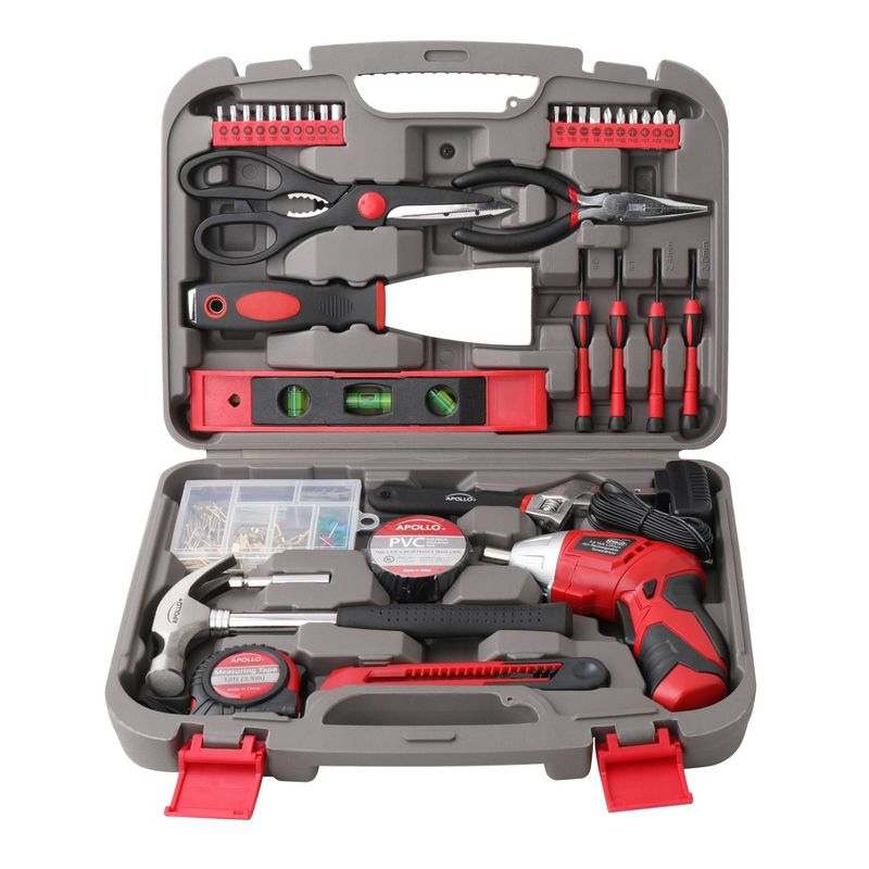 Apollo Tools 135pc Household Tool Kit DT0773 Red, 1 of 9