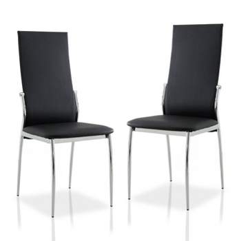 2pk Comstok Chrome Legs Dining Chairs White - HOMES: Inside + Out
