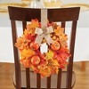 Collections Etc Artificial Fall Mini Wreaths - Set of 2 with Touch Closure Hangers - 3 of 4
