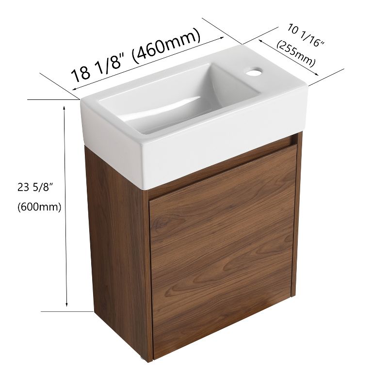 Floating Small Bathroom Vanity With Sink And Soft Close Door - ModernLuxe, 3 of 11