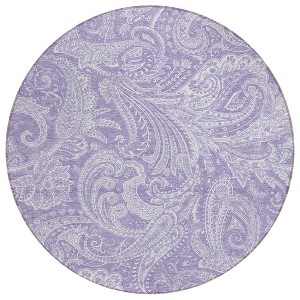 Lavender Purple And Ivory Paisley Washable Indoor Outdoor Area Rug - 1 of 4