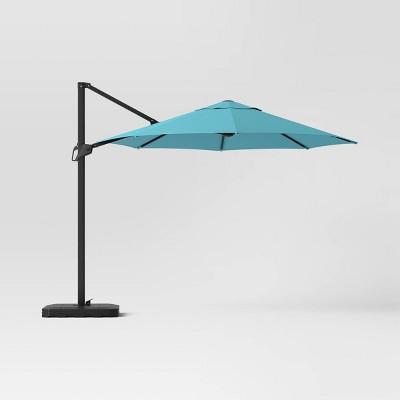 Threshold 75lb 11 ft cantilever round offset patio umbrella with base azure set target $379 new arrivals