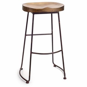 Industrial Wood Bucket Seat Stool 30"H - 1 of 4