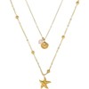 Clotth Titanium Steel Double-Layered Starfish Shell Beachy Necklace with 18K Gold Plating for Women - Vacation Boho Dainty Stackable Layered Choker - 2 of 4