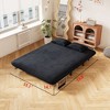 NicBex Velvet Convertible Sofa Bed, Tri-Fold Sleeper Sofa with Adjustable Backrest & Pillow, Leisure Chaise Lounge Couch for Living Room,Loveseat Sofa - 4 of 4