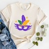 Simply Sage Market Women's Feather Mask Sparkle Short Sleeve Graphic Tee - 3 of 3
