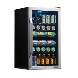 Newair 126 Can Freestanding Beverage Fridge in Stainless Steel with SplitShelf - 1 of 4