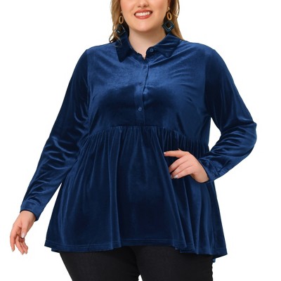 Plus size 2025 velvet shirt