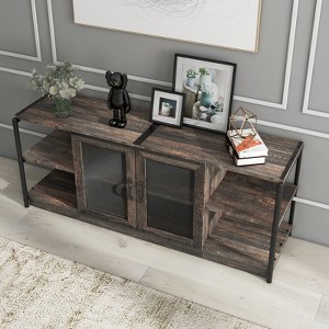 COZONY Farmhouse TV Stand with Storage Cabinets – Rustic Wood Entertainment Center & Media Console for Living Room - 1 of 4