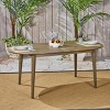 Outdoor Patio Acacia Wood Dining Table,Slatted Tabletop Design Oval Dining Table With Tapered Legs For Patio Kitchen Backyard-Coolbibila - 2 of 4
