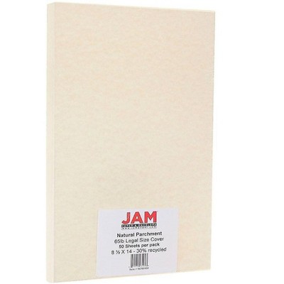 JAM Paper Cardstock Paper 65 lbs 8.5" x 14" Natural Parchment 96700400