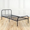 FurnitureR Metal Bed Frame Twin Size with Headboard and Footboard, , Noise-Free Design, Underbed Storage, No Box Spring Required, Black - 3 of 4