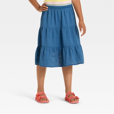Girls' Midi Skirt - Cat & Jack™ Indigo