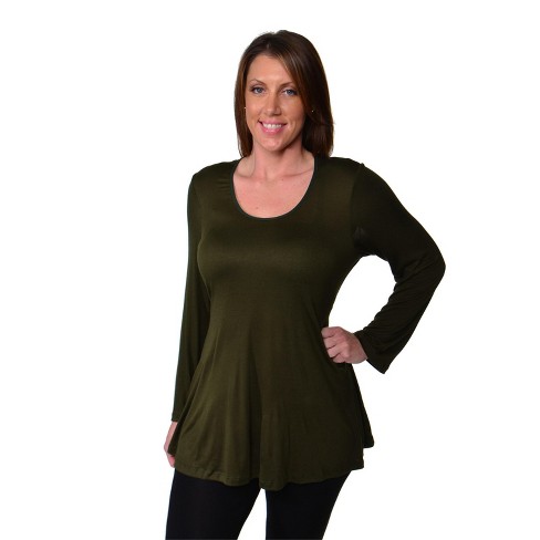 24seven Comfort Apparel Womens Plus Size Long Sleeve Fit And Flare