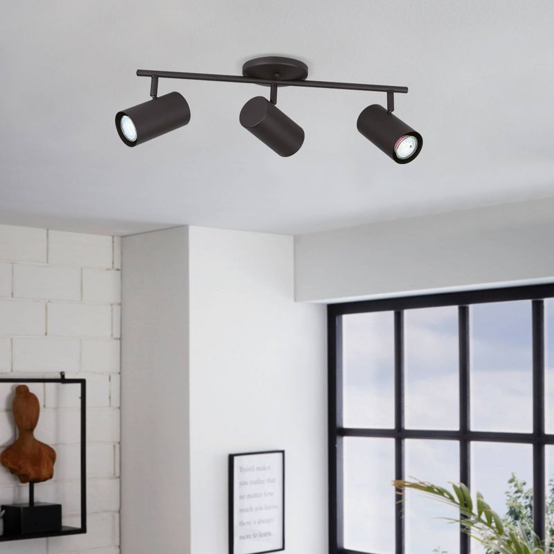 Calloway 3-Light Fixed Track Light Structured Black Finish Structured Black Shade - EGLO, 3 of 5