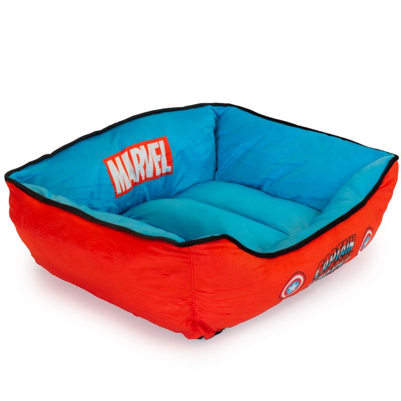 Buckle-Down Pet Bed - Marvel Captain America Blue Black Red, 2 of 5